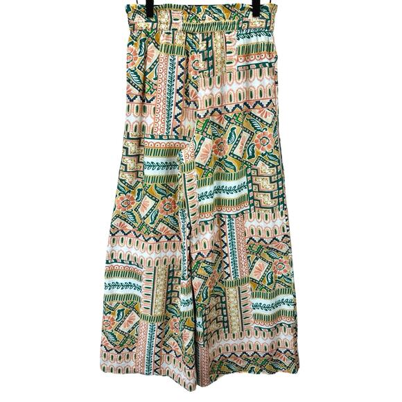 Bila 77 Wide Leg Studio Pants Women’s Size Small Warm Sands Allover Print - Picture 5 of 7